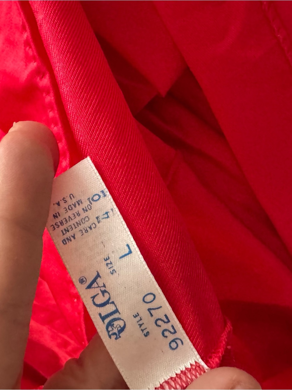 Vintage Olga Red Nightgown Large Made in USA 92270 Full Sweep Tricot - Picture 9 of 12